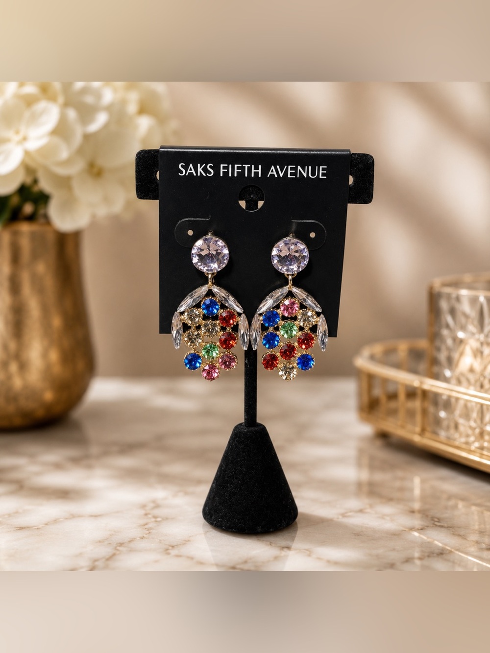 15. Saks Fifth Avenue Vibrant Rhinestone Drop Earrings